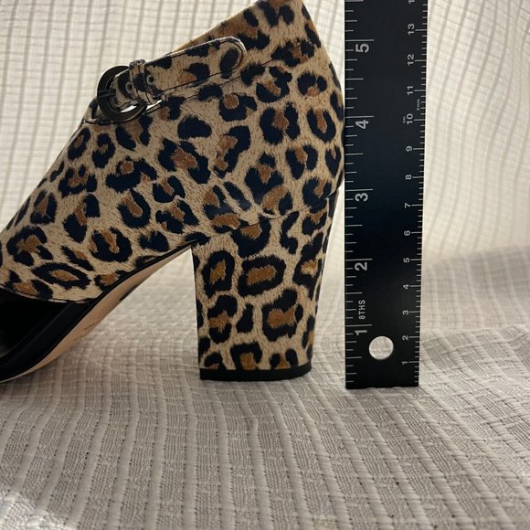 Anyi Lu Sandals 37.5 Nubuck Suede Leopard Open Toe Block Heels Shoes Electra 7 - Picture 12 of 14